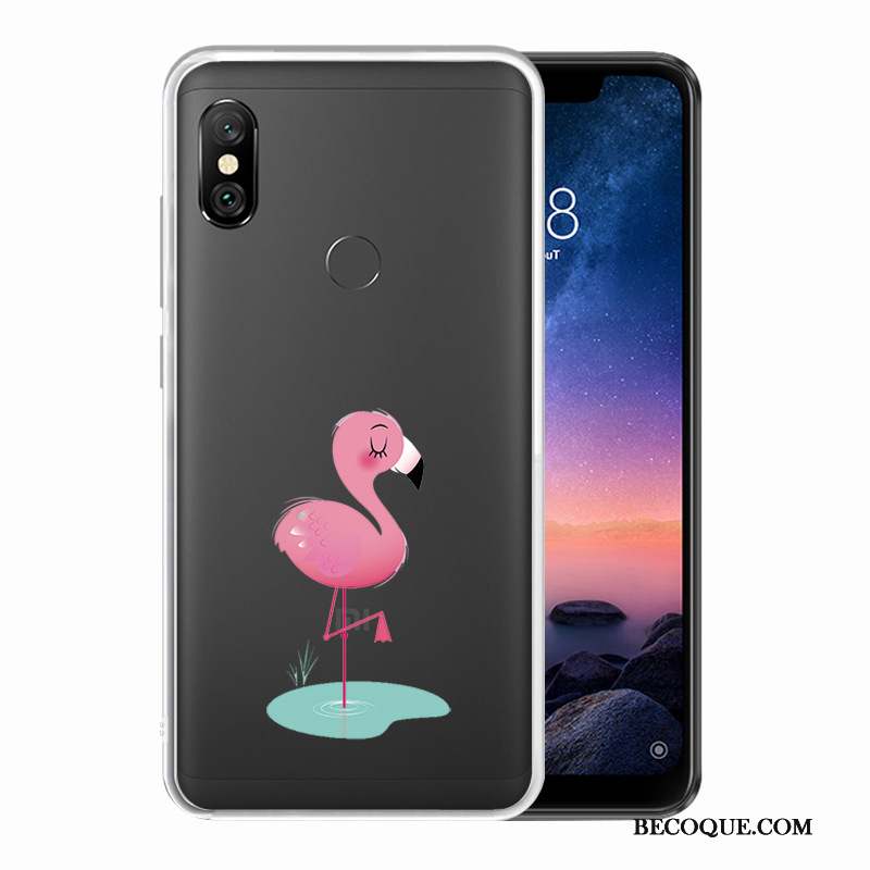 Redmi Note 6 Pro Coque Étui Petit Peinture Rouge Oiseau Blanc