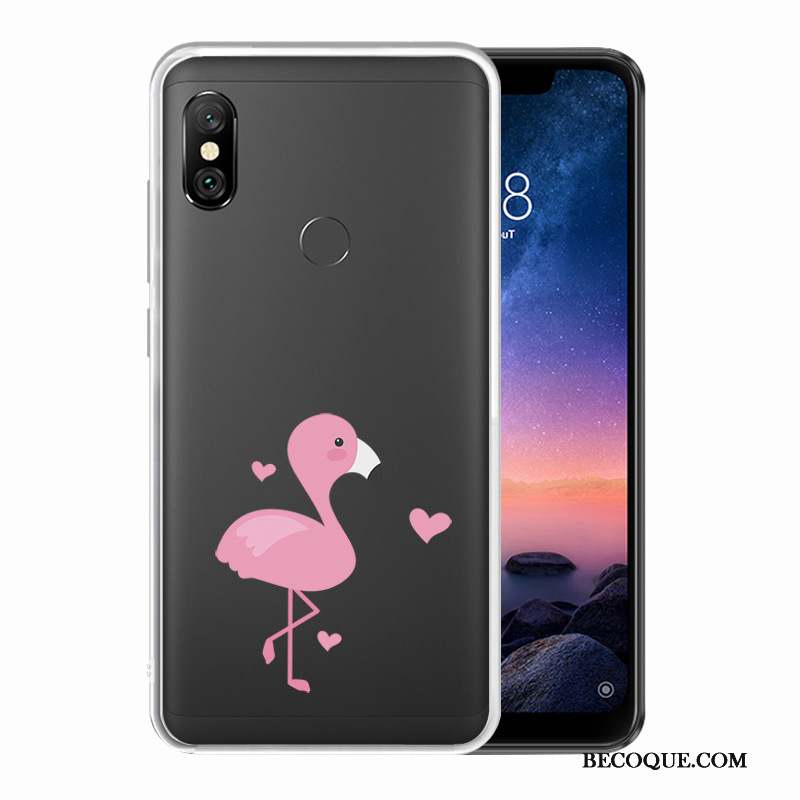 Redmi Note 6 Pro Coque Étui Petit Peinture Rouge Oiseau Blanc