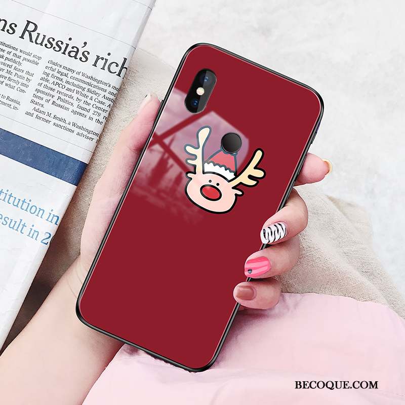 Redmi Note 6 Pro Verre Coque De Téléphone Tendance Rouge Étui Protection