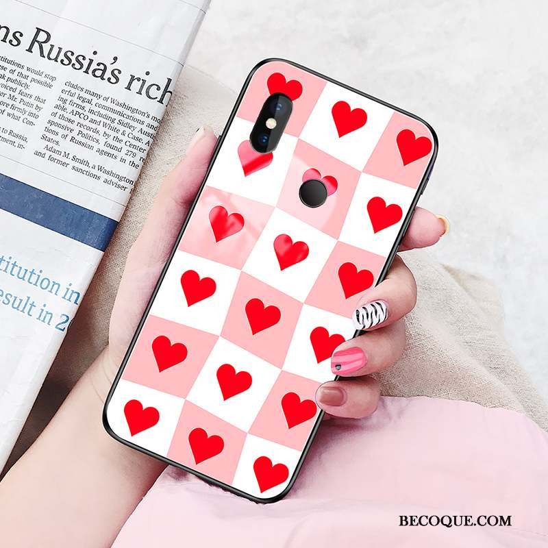 Redmi Note 6 Pro Verre Coque De Téléphone Tendance Rouge Étui Protection