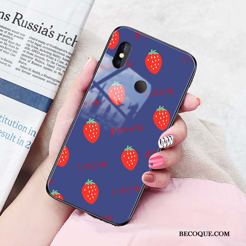 Redmi Note 6 Pro Verre Coque De Téléphone Tendance Rouge Étui Protection