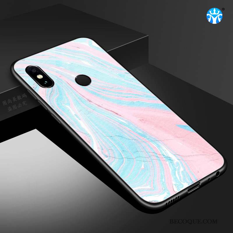 Redmi Note 6 Pro Verre Modèle Fleurie Rouge Bleu Coque Protection