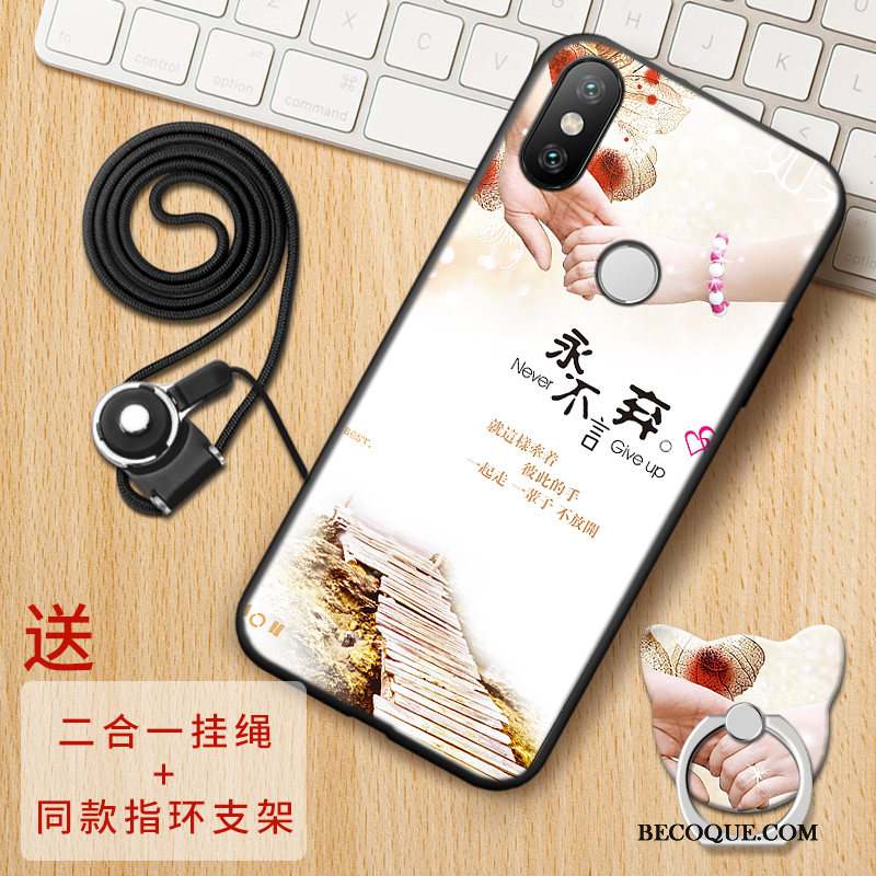 Redmi Note 6 Pro Étui Coque De Téléphone Incassable Rouge Petit Noir