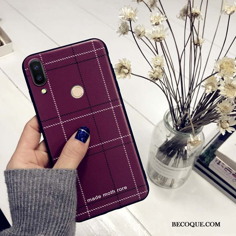 Redmi Note 7 Coque Fluide Doux Délavé En Daim Incassable Étui Tendance Net Rouge