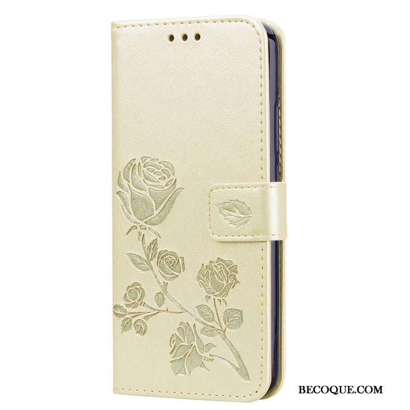 Redmi Note 7 Coque Housse Rouge Cuir Étui Vert