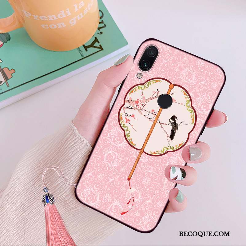 Redmi Note 7 Coque Net Rouge Silicone Petit Mince Incassable Or