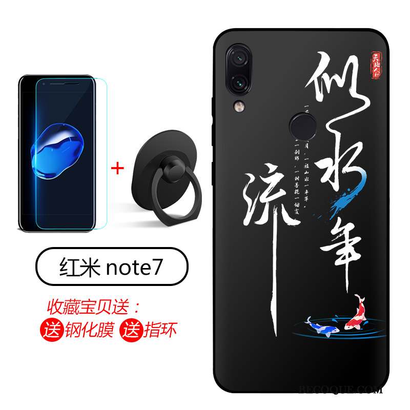 Redmi Note 7 Délavé En Daim Fluide Doux Silicone Coque De Téléphone Téléphone Portable