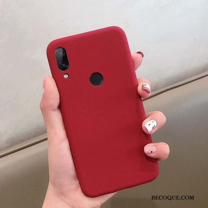 Redmi Note 7 Fluide Doux Protection Délavé En Daim Coque Vert Tout Compris