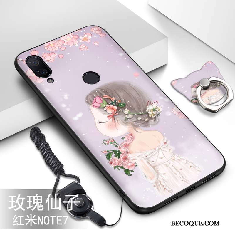 Redmi Note 7 Nouveau Coque De Téléphone Net Rouge Dessin Animé Protection Téléphone Portable