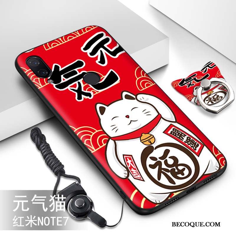 Redmi Note 7 Nouveau Coque De Téléphone Net Rouge Dessin Animé Protection Téléphone Portable