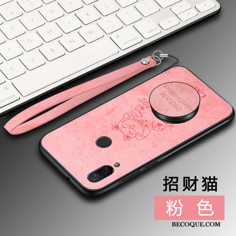 Redmi Note 7 Étui Modèle Fleurie Coque De Téléphone Silicone Net Rouge Tissu