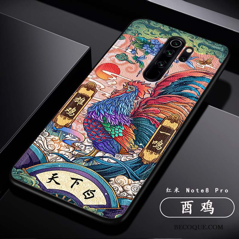 Redmi Note 8 Pro Coque De Téléphone Cuir Créatif Style Chinois Modèle Fleurie Mode