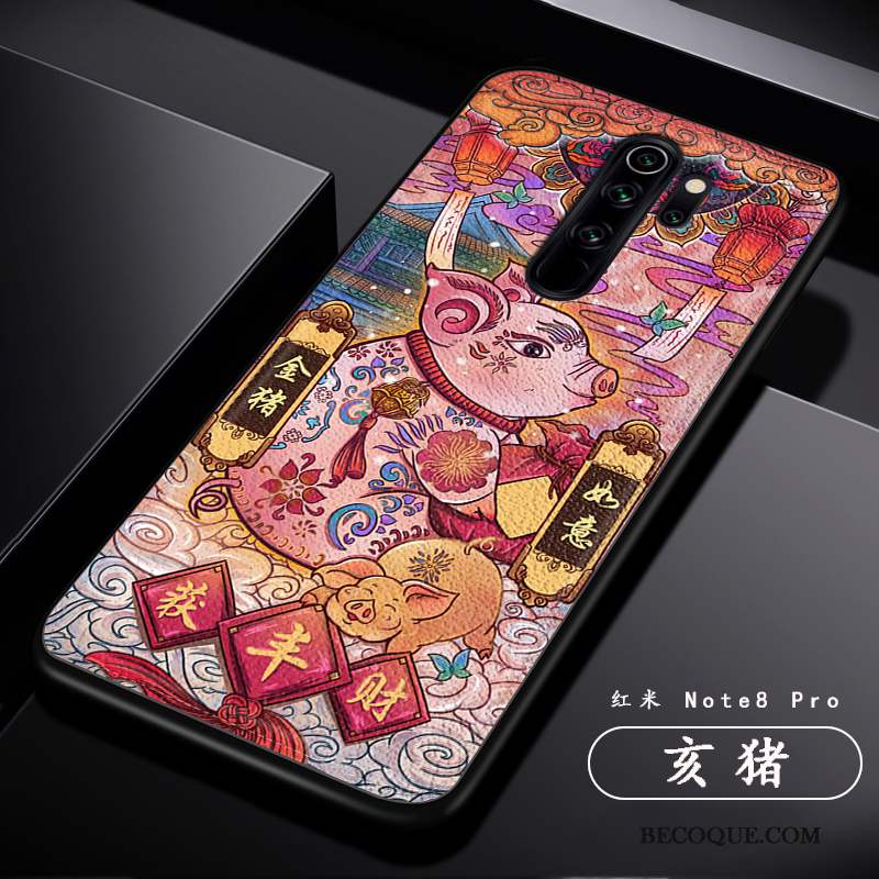 Redmi Note 8 Pro Coque De Téléphone Cuir Créatif Style Chinois Modèle Fleurie Mode