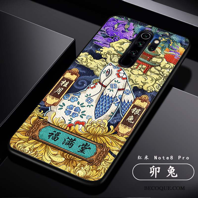 Redmi Note 8 Pro Coque De Téléphone Cuir Créatif Style Chinois Modèle Fleurie Mode