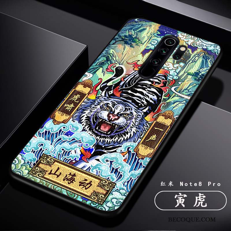 Redmi Note 8 Pro Coque De Téléphone Cuir Créatif Style Chinois Modèle Fleurie Mode