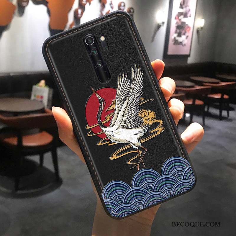 Redmi Note 8 Pro Coque De Téléphone Style Chinois Gaufrage Tout Compris Incassable Modèle Fleurie