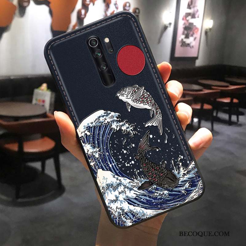 Redmi Note 8 Pro Coque De Téléphone Style Chinois Gaufrage Tout Compris Incassable Modèle Fleurie