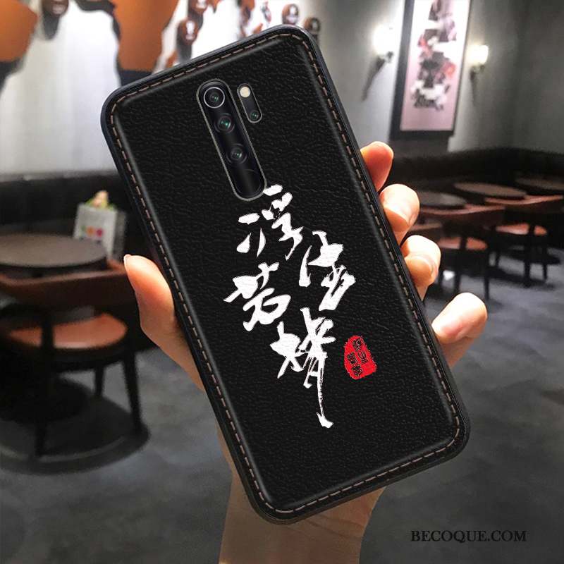 Redmi Note 8 Pro Coque Personnalité Incassable Modèle Fleurie Créatif Cœur Cuir