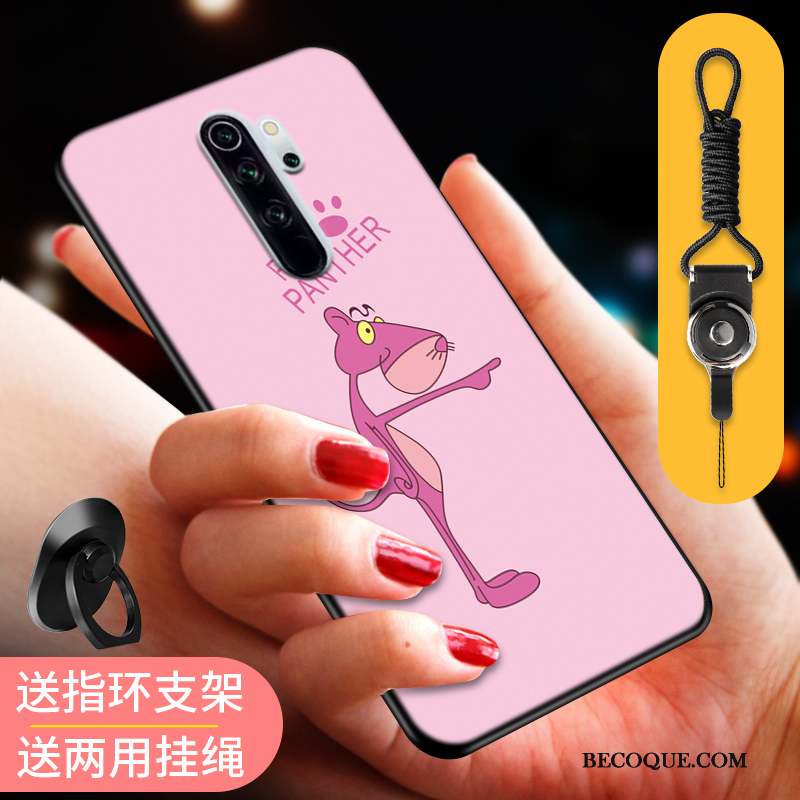 Redmi Note 8 Pro Coque Étui Incassable Support Chat Ornements Suspendus Rouge