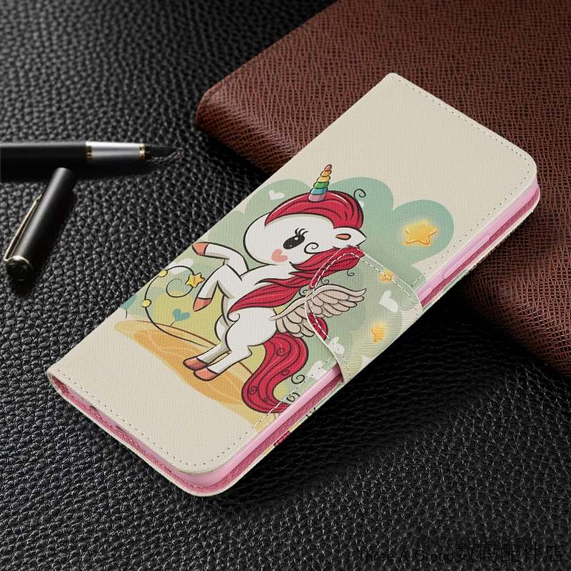 Redmi Note 8 Pro Rouge Housse Petit Coque De Téléphone Étui En Cuir Dessin Animé