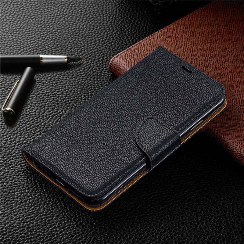 Redmi Note 8t Coque Nouveau Étui En Cuir Tout Compris Simple Rouge Tendance