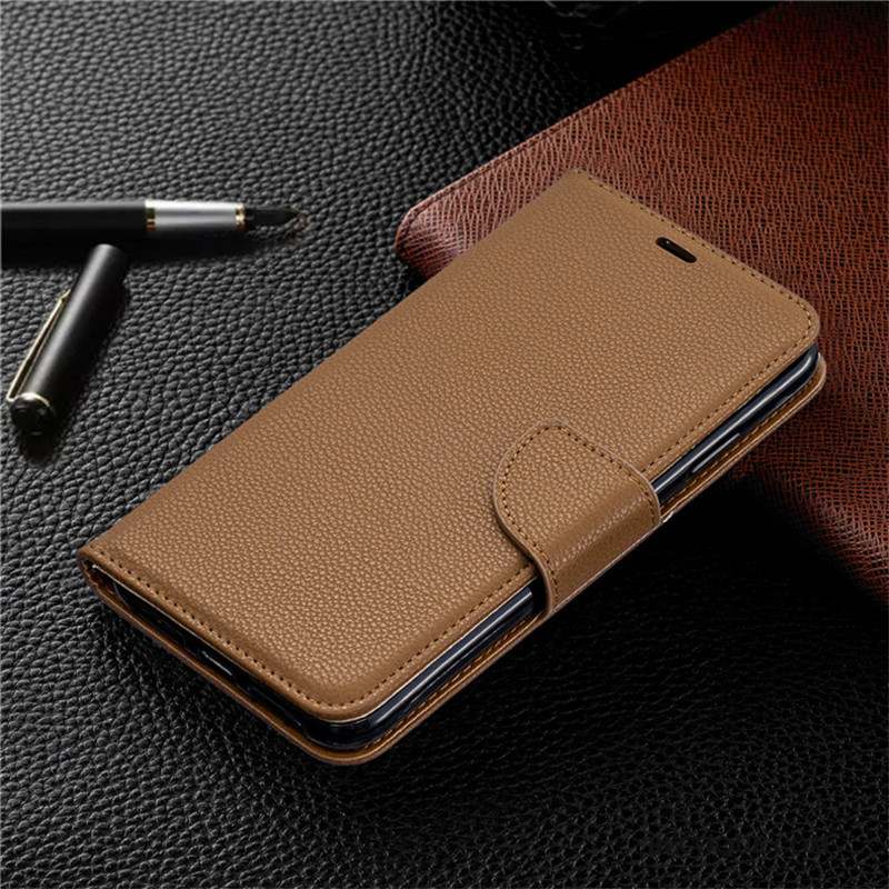 Redmi Note 8t Coque Nouveau Étui En Cuir Tout Compris Simple Rouge Tendance