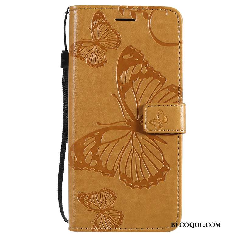 Redmi Note 8t Fluide Doux Fleurs De Papillons Protection Coque De Téléphone Incassable Étui En Cuir