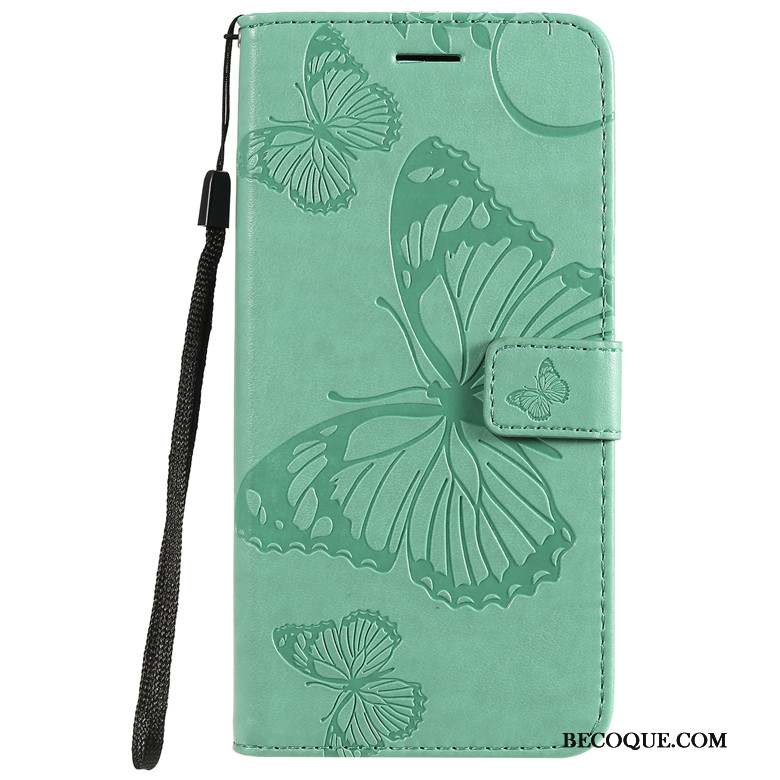 Redmi Note 8t Fluide Doux Fleurs De Papillons Protection Coque De Téléphone Incassable Étui En Cuir