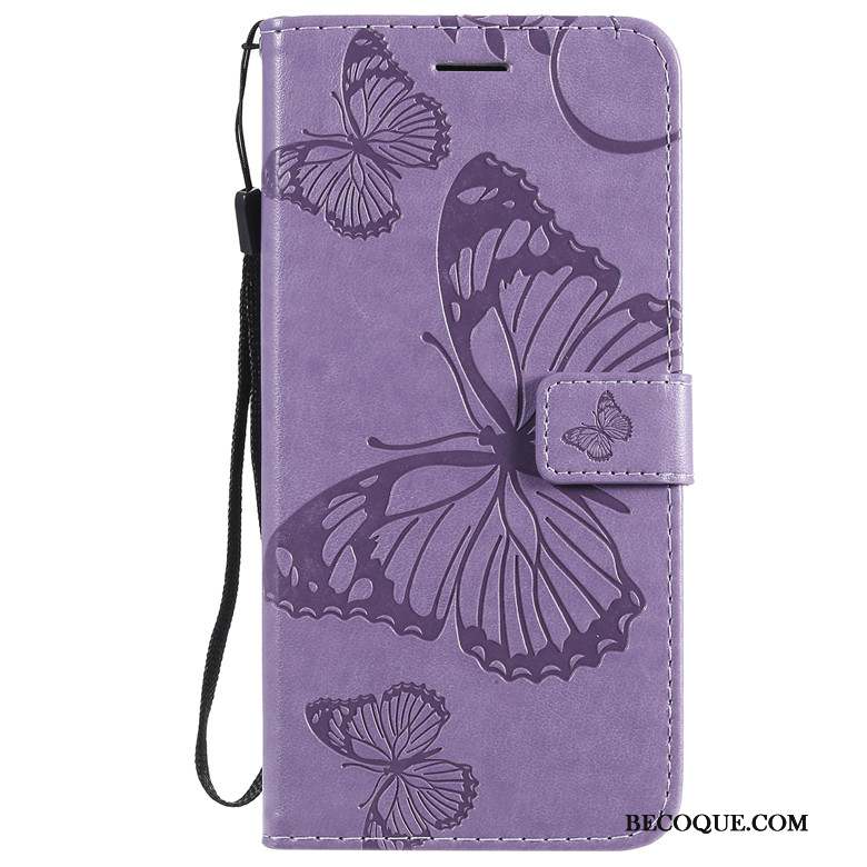 Redmi Note 8t Fluide Doux Fleurs De Papillons Protection Coque De Téléphone Incassable Étui En Cuir