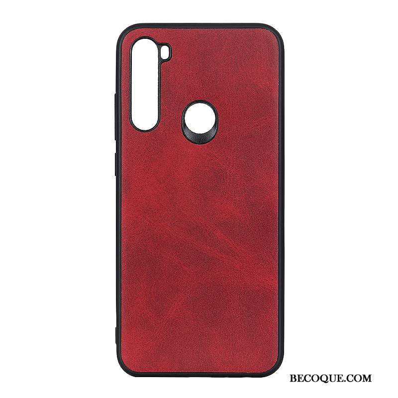 Redmi Note 8t Petit Cuir Coque De Téléphone Difficile Vin Rouge Tout Compris