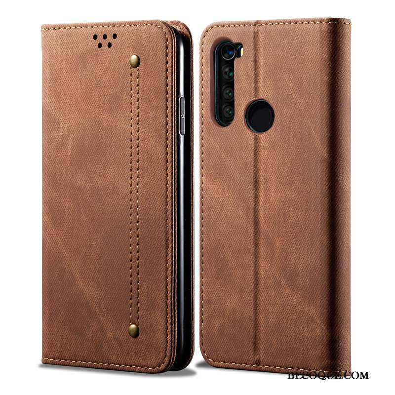 Redmi Note 8t Étui Business Cuir Véritable Étui En Cuir Coque De Téléphone Mode