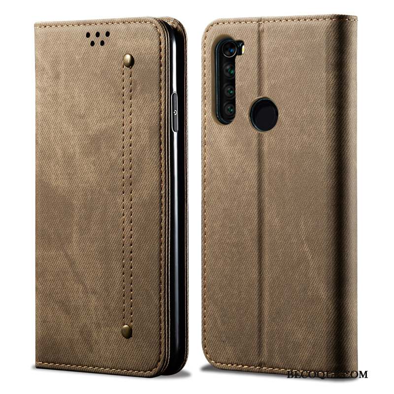 Redmi Note 8t Étui Business Cuir Véritable Étui En Cuir Coque De Téléphone Mode