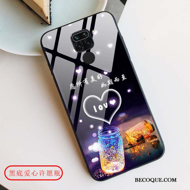Redmi Note 9 Amoureux Étui Créatif Miroir Coque De Téléphone Noir