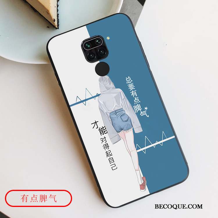 Redmi Note 9 Coque Incassable Étui Net Rouge Rose Protection Marque De Tendance