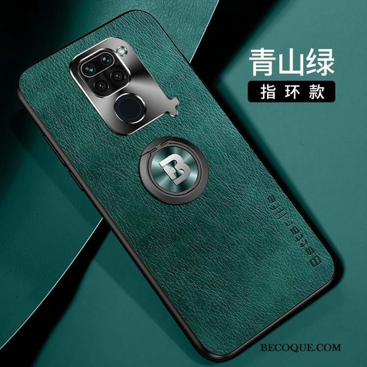 Redmi Note 9 Coque Ornements Suspendus Étui Étui En Cuir Vert Business Incassable