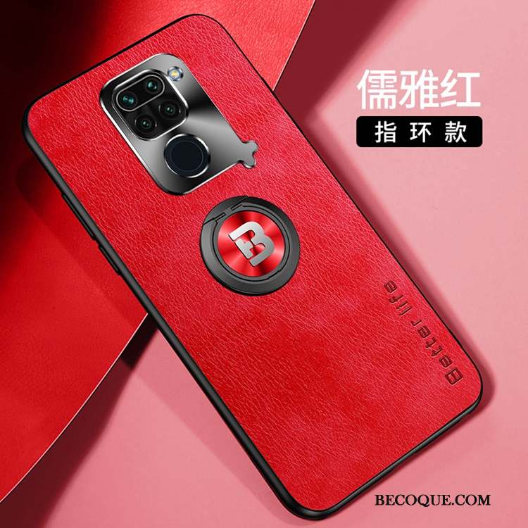 Redmi Note 9 Coque Ornements Suspendus Étui Étui En Cuir Vert Business Incassable