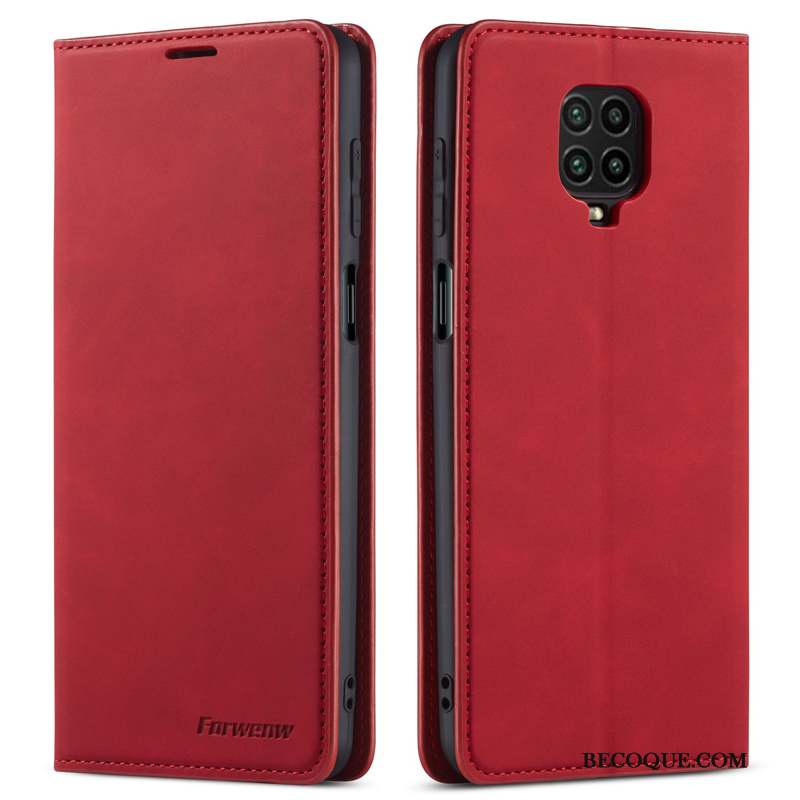 Redmi Note 9 Pro Coque Incassable Protection Tout Compris Étui Cuir Véritable Clamshell