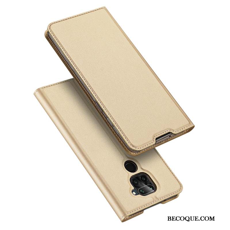 Redmi Note 9 Très Mince Clamshell Étui En Cuir Rose Rouge Coque De Téléphone