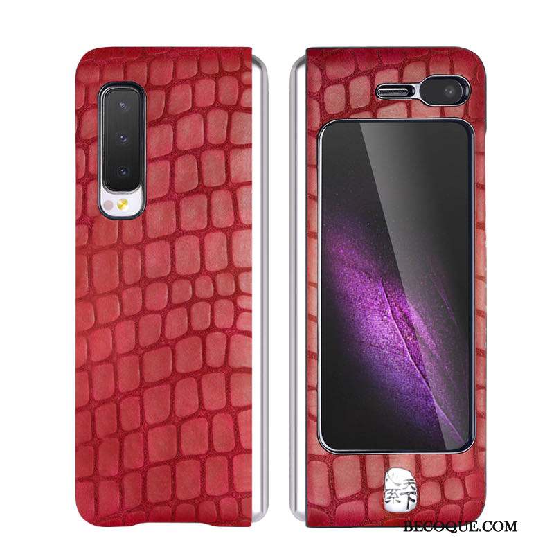 Samsung Fold Coque Business Incassable Cuir Véritable Tout Compris Téléphone Portable Étui