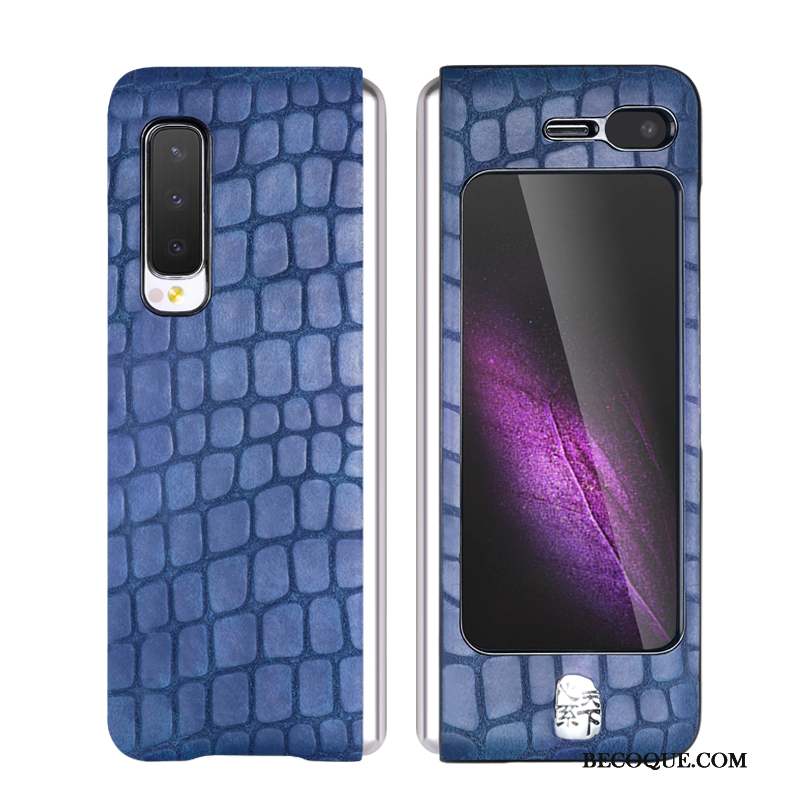 Samsung Fold Coque Business Incassable Cuir Véritable Tout Compris Téléphone Portable Étui