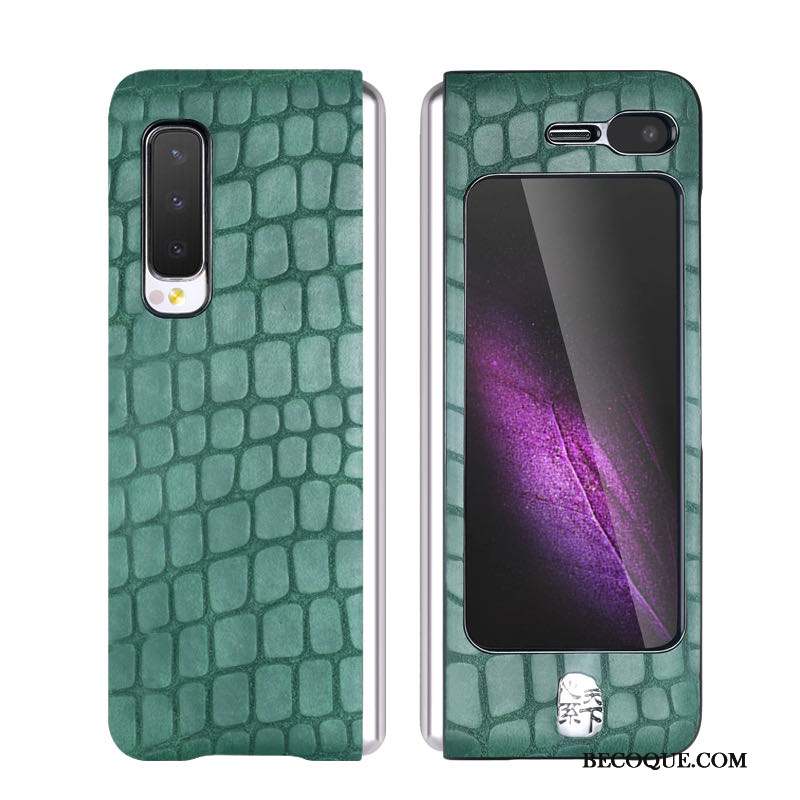 Samsung Fold Coque Luxe Très Mince Protection Business Vert Modèle Fleurie