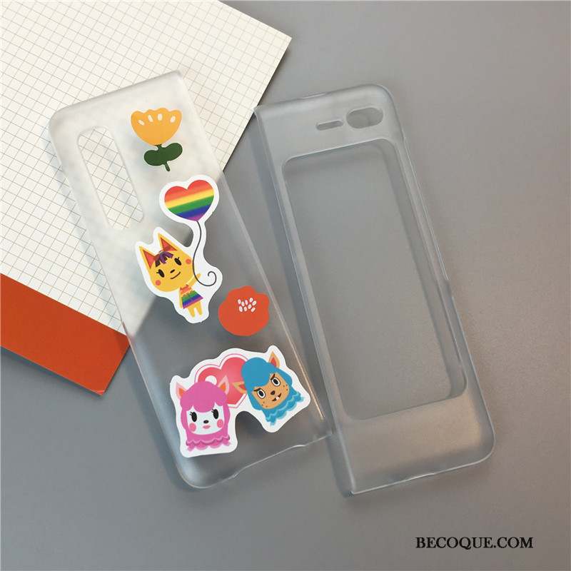 Samsung Fold Dessin Animé Plier Délavé En Daim Protection Coque De Téléphone