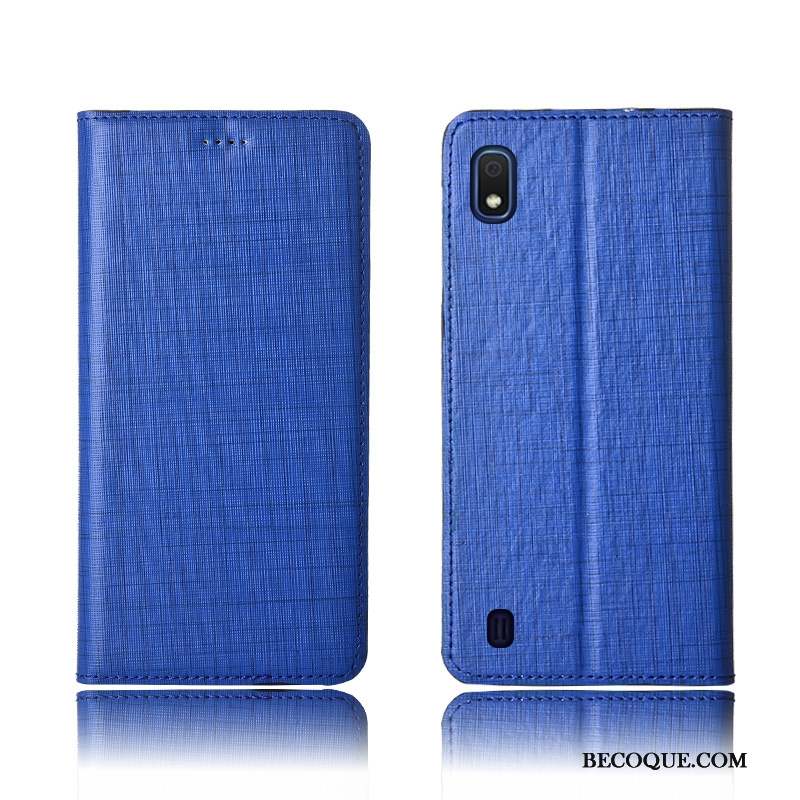 Samsung Galaxy A10 Coque Fluide Doux Cuir Véritable Délavé En Daim De Téléphone Protection