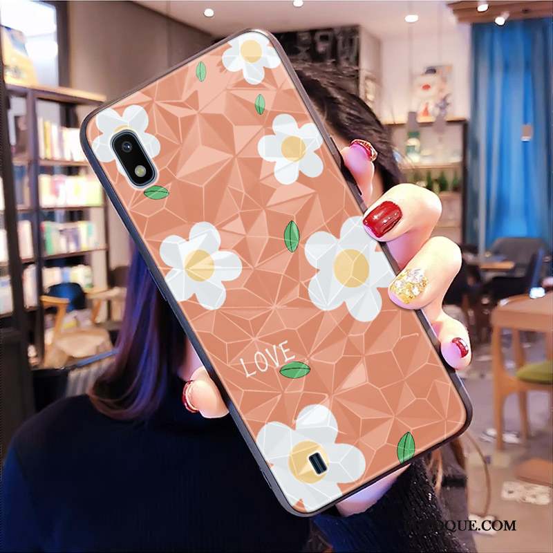 Samsung Galaxy A10 Coque Losange Protection Étui Blanc Modèle Fleurie Tout Compris