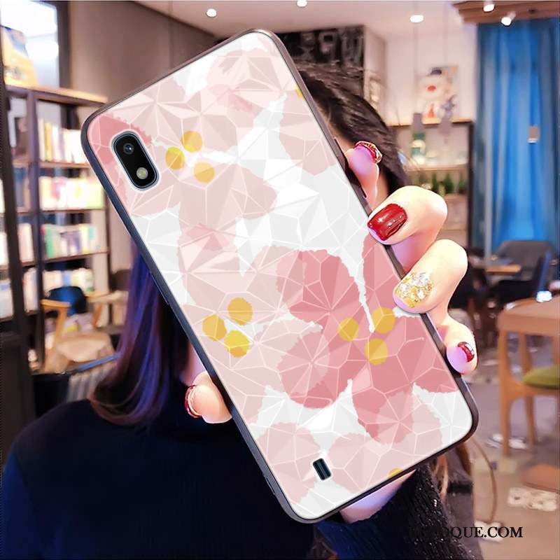 Samsung Galaxy A10 Coque Losange Protection Étui Blanc Modèle Fleurie Tout Compris