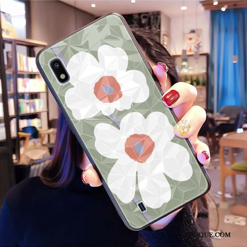 Samsung Galaxy A10 Coque Losange Protection Étui Blanc Modèle Fleurie Tout Compris