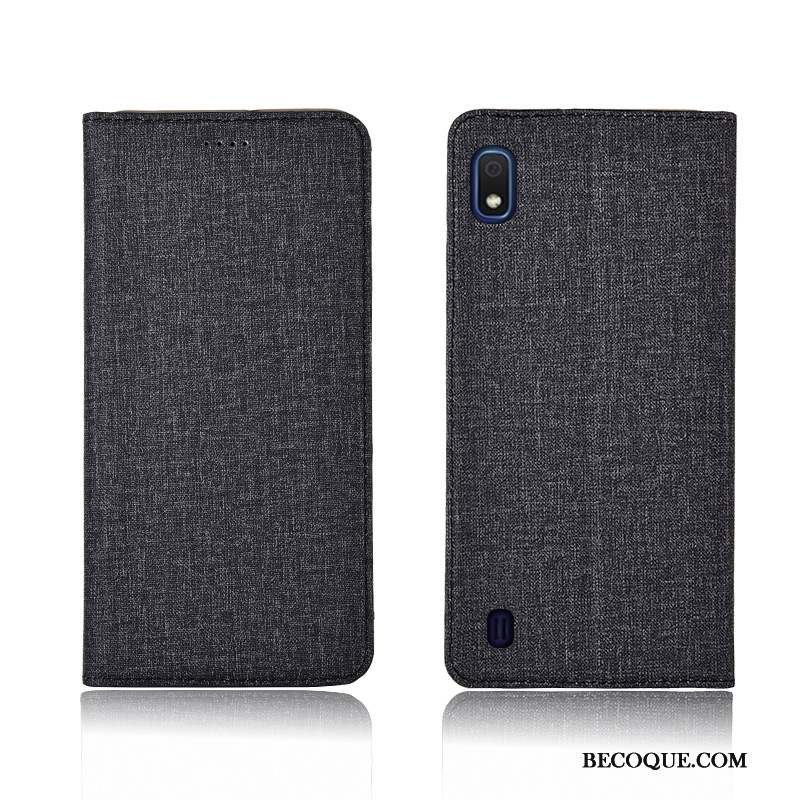 Samsung Galaxy A10 Coque Nouveau Tout Compris Lin Fluide Doux Étui En Cuir Délavé En Daim