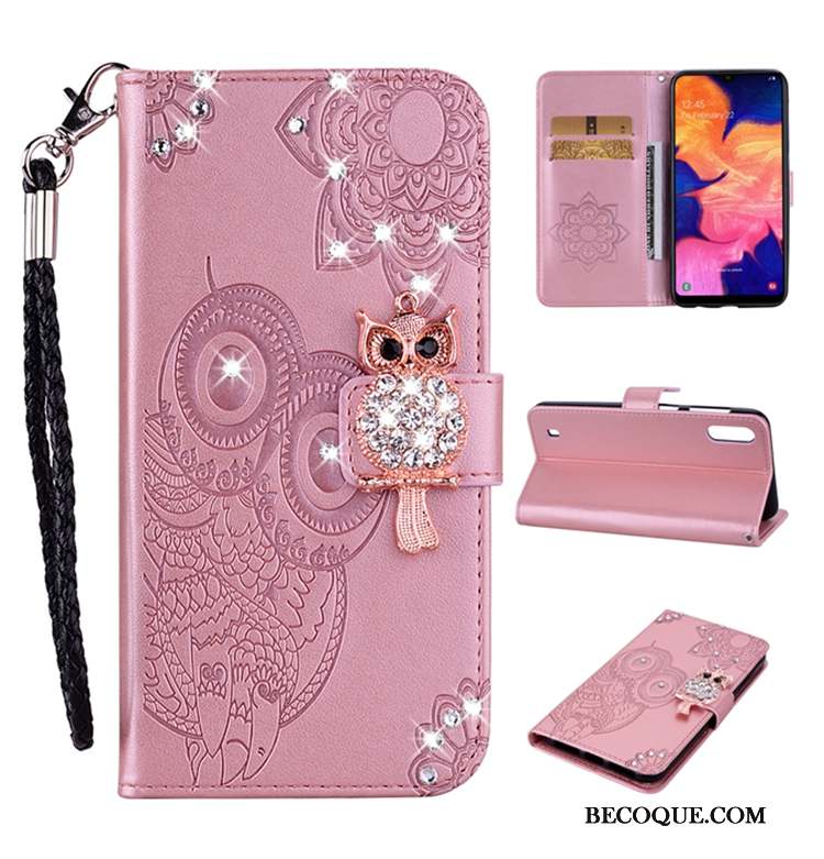 Samsung Galaxy A10 Housse Or Fluide Doux Portefeuille Coque De Téléphone Étui En Cuir
