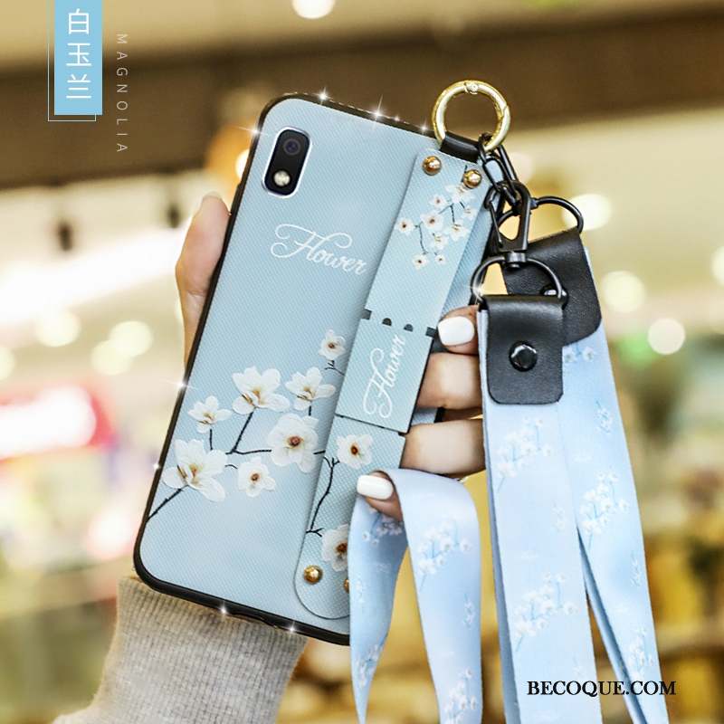 Samsung Galaxy A10 Ornements Suspendus Étui Bleu Coque De Téléphone