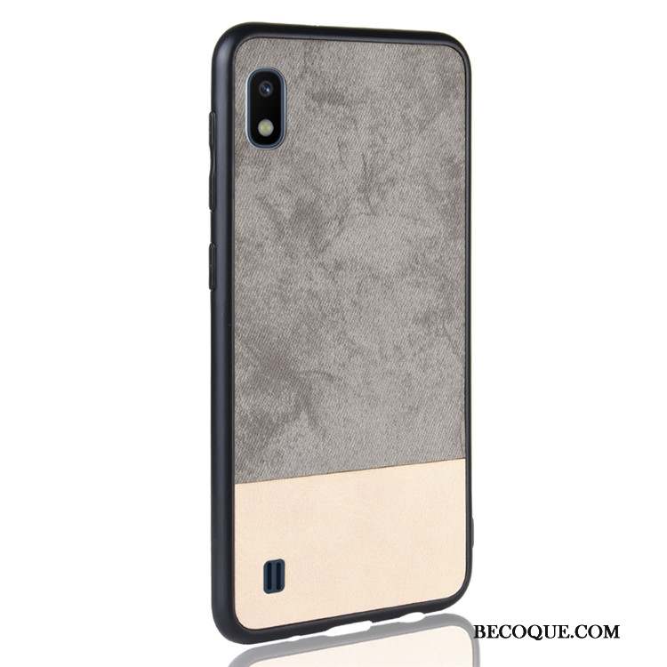 Samsung Galaxy A10 Tout Compris Gris Couture Couleurs Tendance Coque De Téléphone Denim